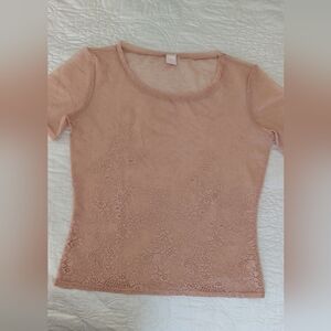 Only Hearts Blush Nude Lace Tee